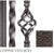 Hollow Gothic Hammered Straight Baluster. 9/16" square x 44".