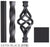 Hollow Gothic Hammered Straight Baluster. 9/16